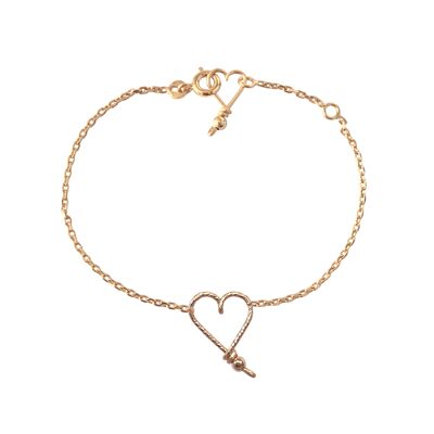 Bracelet chaîne Mon Coeur sparkle -Goldfilled rose 14 carats et chaîne plaqué or rose