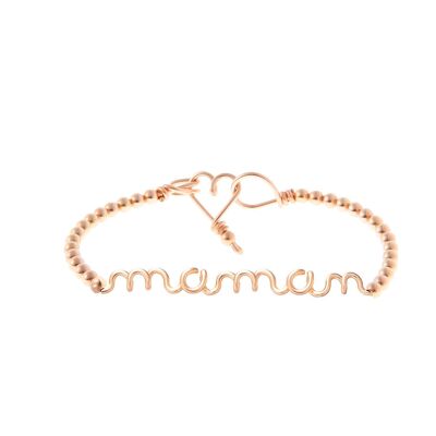 Bracciale rigido Perlisien Maman - Placcato oro rosa 14 carati e perle