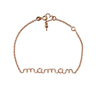 Maman-Kettenarmband - 14 Karat vergoldete und rosévergoldete Kette