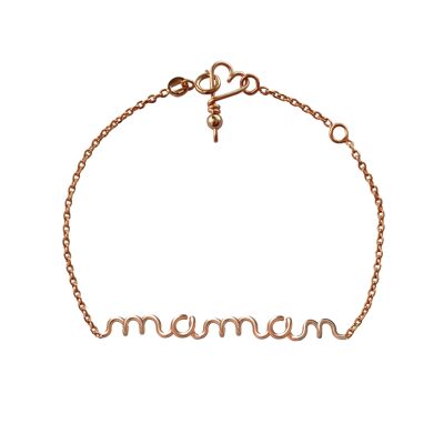 Bracelet chaîne Maman -Goldfilled 14 carats et chaîne plaqué or rose