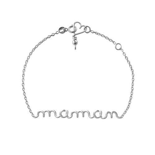 Bracelet chaîne Maman -Argent massif 925 et chaîne argent
