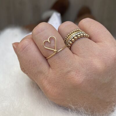 Anillo Smooth Paris Mon Amour - Goldfilled de 14 quilates