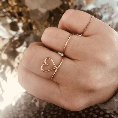 Anillo Paris mon Amour brillante -Goldfilled de 14k