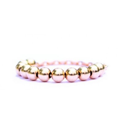 Perlisienne ring n°11 - 14 carat pink Goldfilled pearls and pink gold plated chain