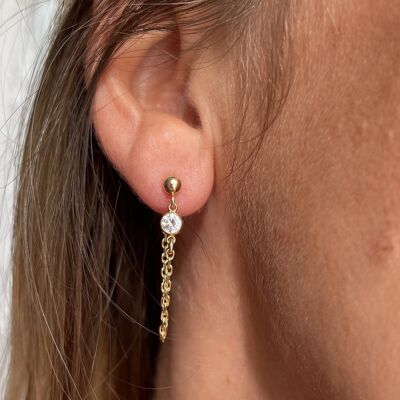 Vendôme earring -Goldfilled 14 carats and gold plated chain