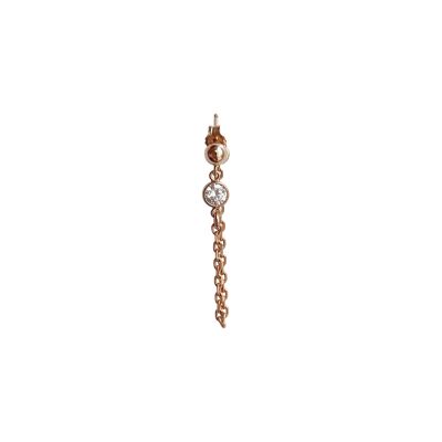 Boucle d'oreille Vendôme -Goldfilled rose 14 carats chaîne plaqué or rose