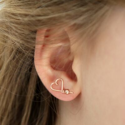 Mon Coeur ear pin - Sterling silver 925