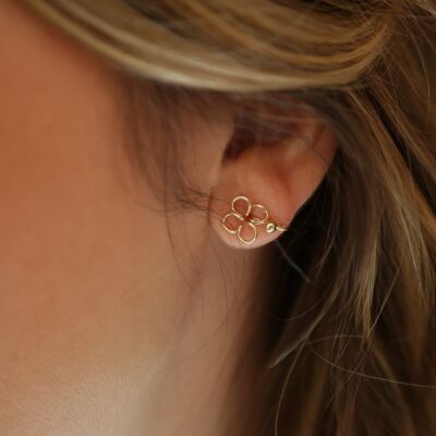 Pin's d'oreille Mon Trèfle -Goldfilled 14 carats