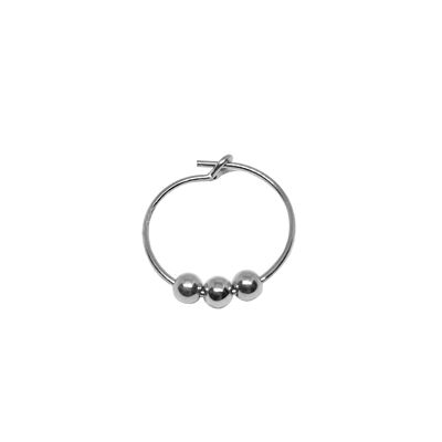 Boucle d'oreille Perlisienne n°3 -Argent massif 925 et perles