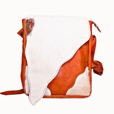 Leather Bag "Diagonal" orange