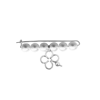 Mon Clover beaded brooch - 925 sterling silver and pearls