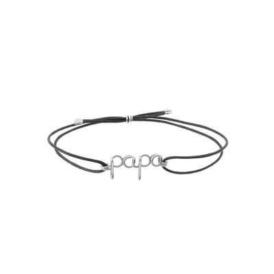 Bracciale Papa - Maglia in argento 925 massiccio e cotone