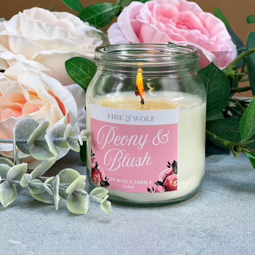 Peony & Blush Soy Candle and Matches | Mother's Day Spring Collection