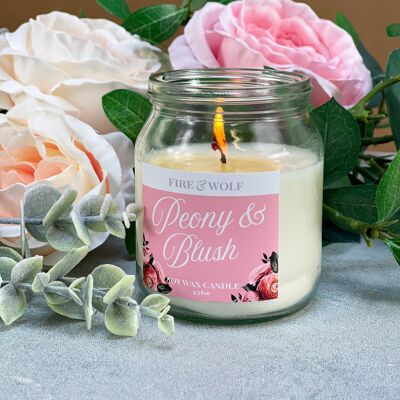 Vela y fósforos de soya Peony & Blush | Colección Primavera Día de la Madre