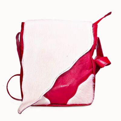 Leather Bag "Diagonal" red