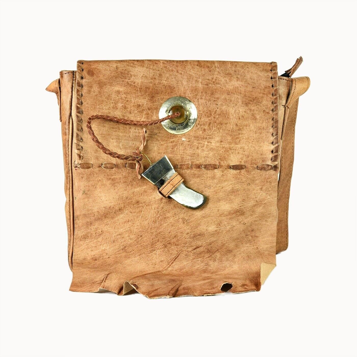 Borsa in pelle 'Tribal' naturale