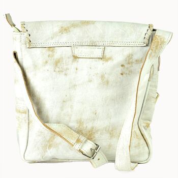 Sac en cuir "Tribal" blanc 2