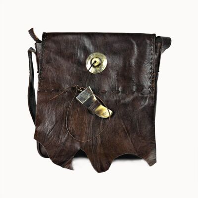 Sac en cuir "Tribal" marron