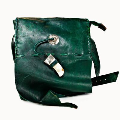 Leather Bag "Tribal" green