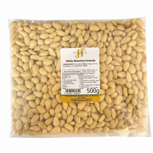 Bulk Whole Blanched Almonds 500g