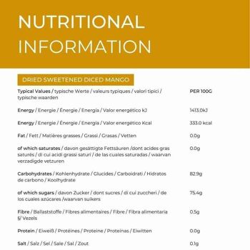 Mangue en dés sucrée séchée en vrac 500g 2