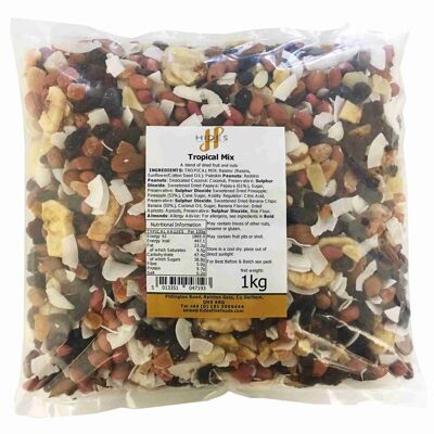 Bulk Tropical Mix Eine Mischung aus getrockneten Früchten und Nüssen 1kg