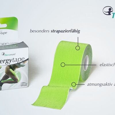 Energytape - Premium Kinesiotapes aus Viskose - verschiedene Farben - neon-grün