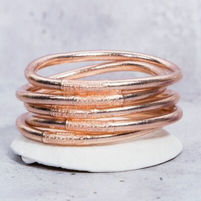 Genuine Buddhist bangle 5 mm - rose gold - Size S by MaLune