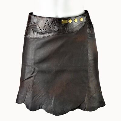 Minirock 'Boho' Leder braun