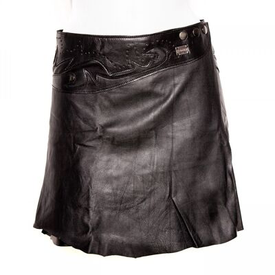 Mini Skirt 'Boho' Leather black