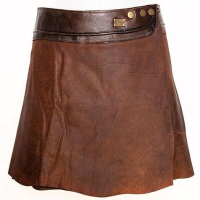 Mini Skirt 'Elegance' Leather brown