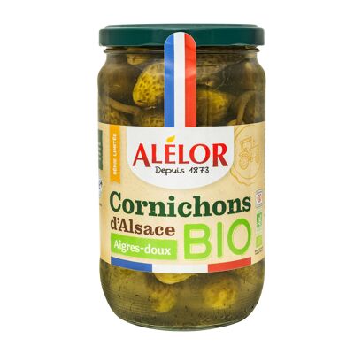 Organic sweet and sour pickles from Alsace 72CL - 360G