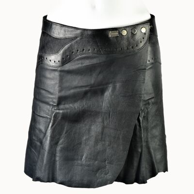 Mini Skirt 'Inlay' Leather black