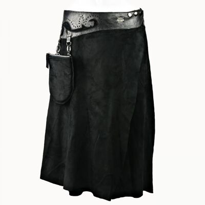 Falda midi "Boho" Plus con bolso negro