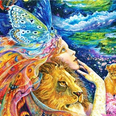 GD75488 Diamond Painting Fairy Lion 40x30cm Square Stones