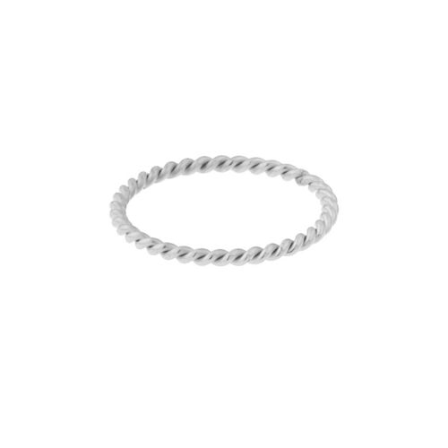 Ring basic twisted small - size 16 - silver