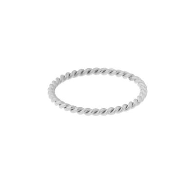 ANILLO BASIC TWISTED PEQUEÑO - TALLA 18 - PLATA