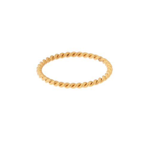 Ring basic twisted small - size 16 - gold