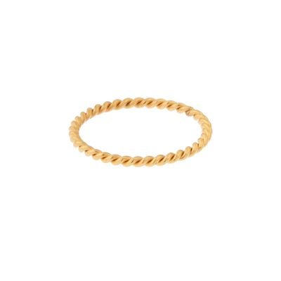 Ring basic twisted small - size 16 - gold