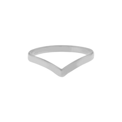 Ring basic v small - size 16 - silver