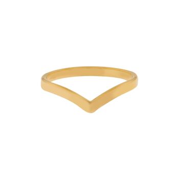 BAGUE BASIC V PETIT - TAILLE 16 - OR