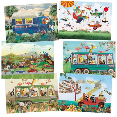 cartoline set 6 pezzi 'in viaggio'