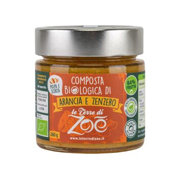 Compotes Italiennes Orange et Gingembre Bio 260g