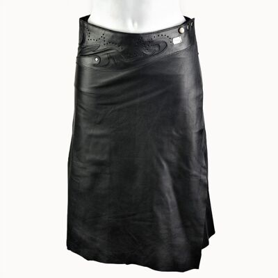 Midi Skirt 'Boho' Leather black