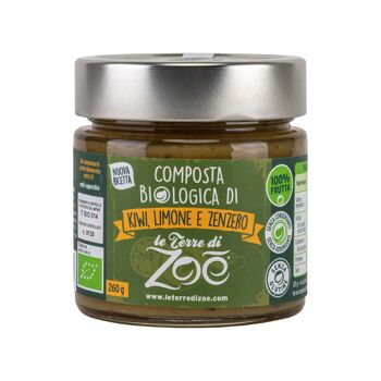 Compotes Italiennes Kiwi, Citron et Gingembre Bio 260g