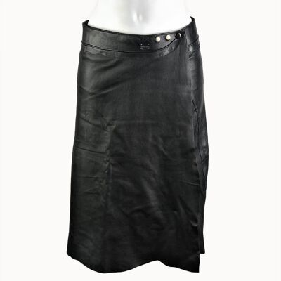 Midi Skirt 'Elegance' Leather black