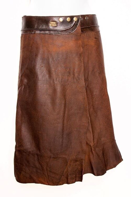 Midi Rok 'Elegance' Leer bruin