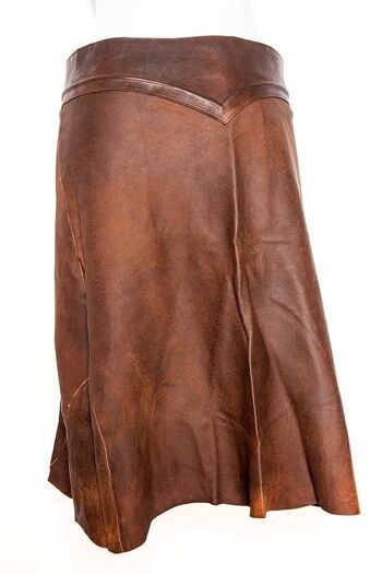 Jupe mi-longue 'Elegance' cuir marron 2