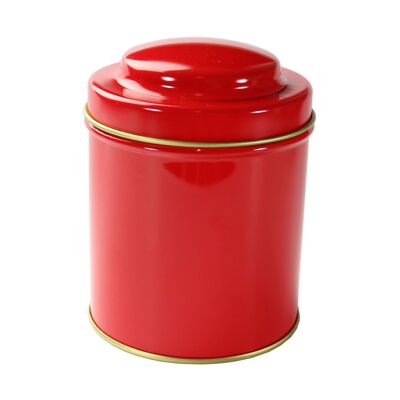 Tea Tin Round Red 125 grams