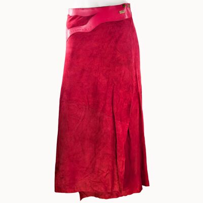 Falda larga "Inlay" Plus rojo
